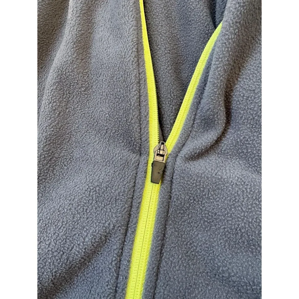 Sun Mountain Thermal Wear Gray & Neon Yellow Full-Zip Fleece Jacket Women's